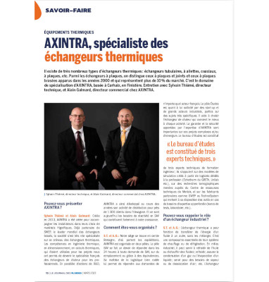 AXINTRA spécialiste des échangeurs thermiques à plaques brasées